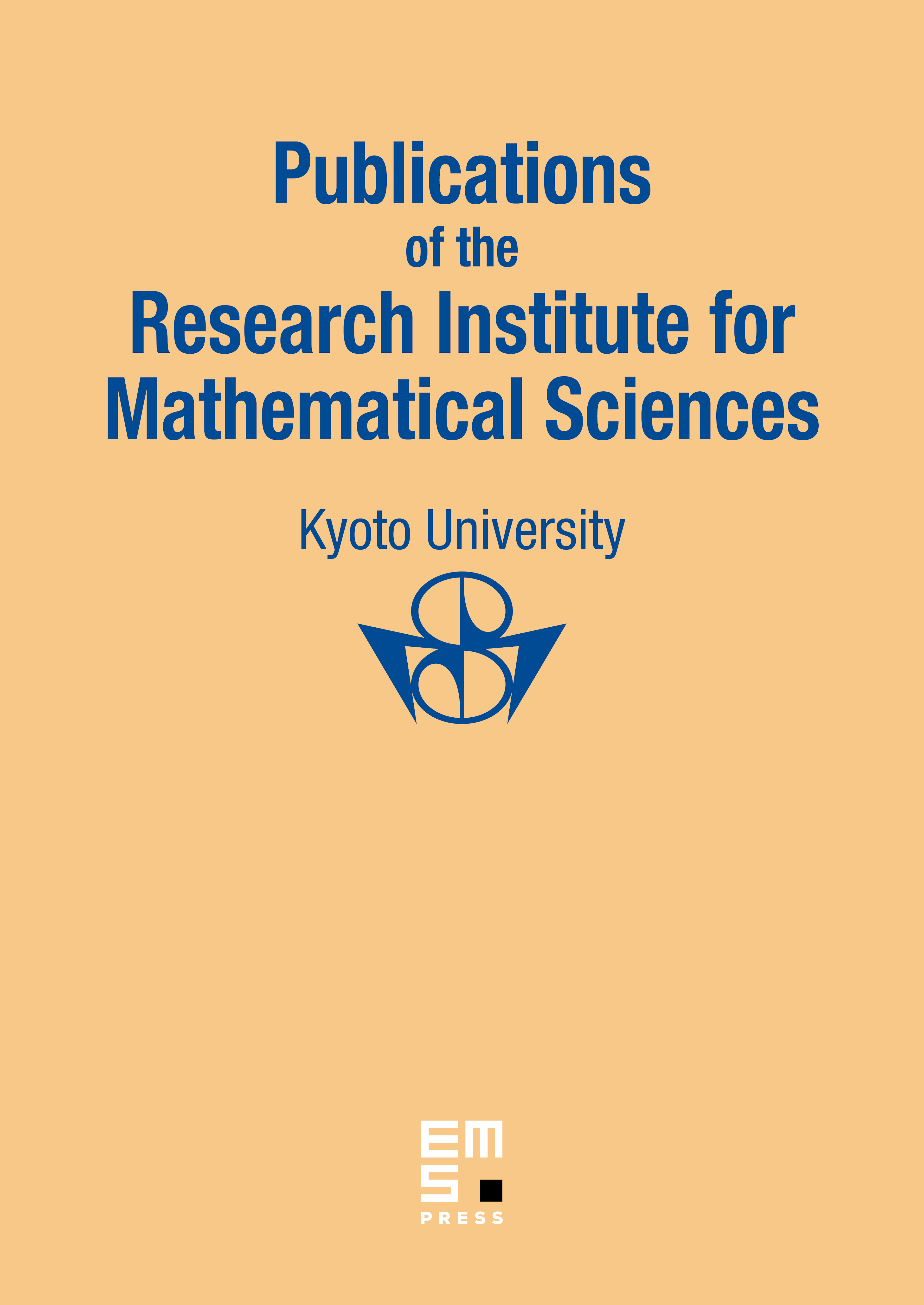 Publications of the Research Institute for Mathematical Sciences cover