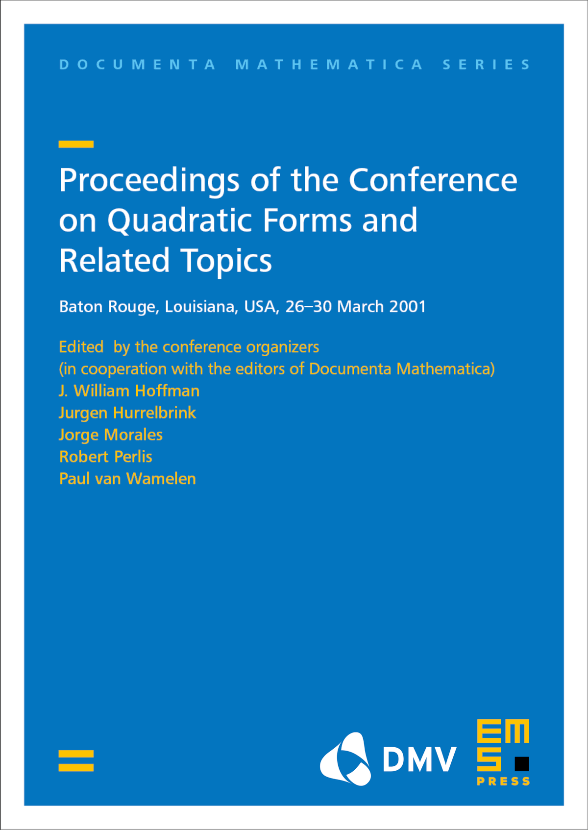 Proceedings of the Conference on Quadratic Forms and Related Topics cover