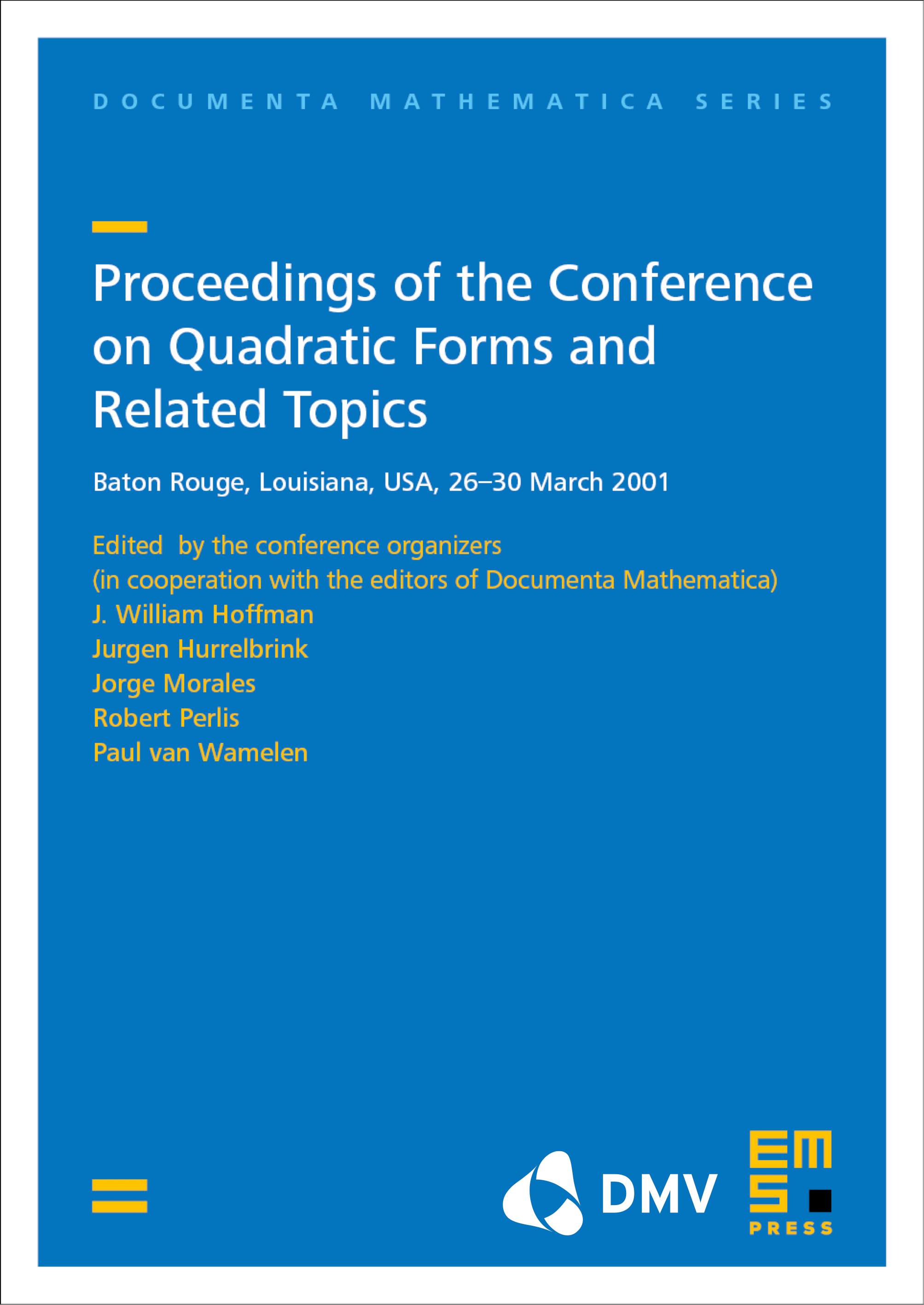 Proceedings of the Conference on Quadratic Forms and Related Topics cover