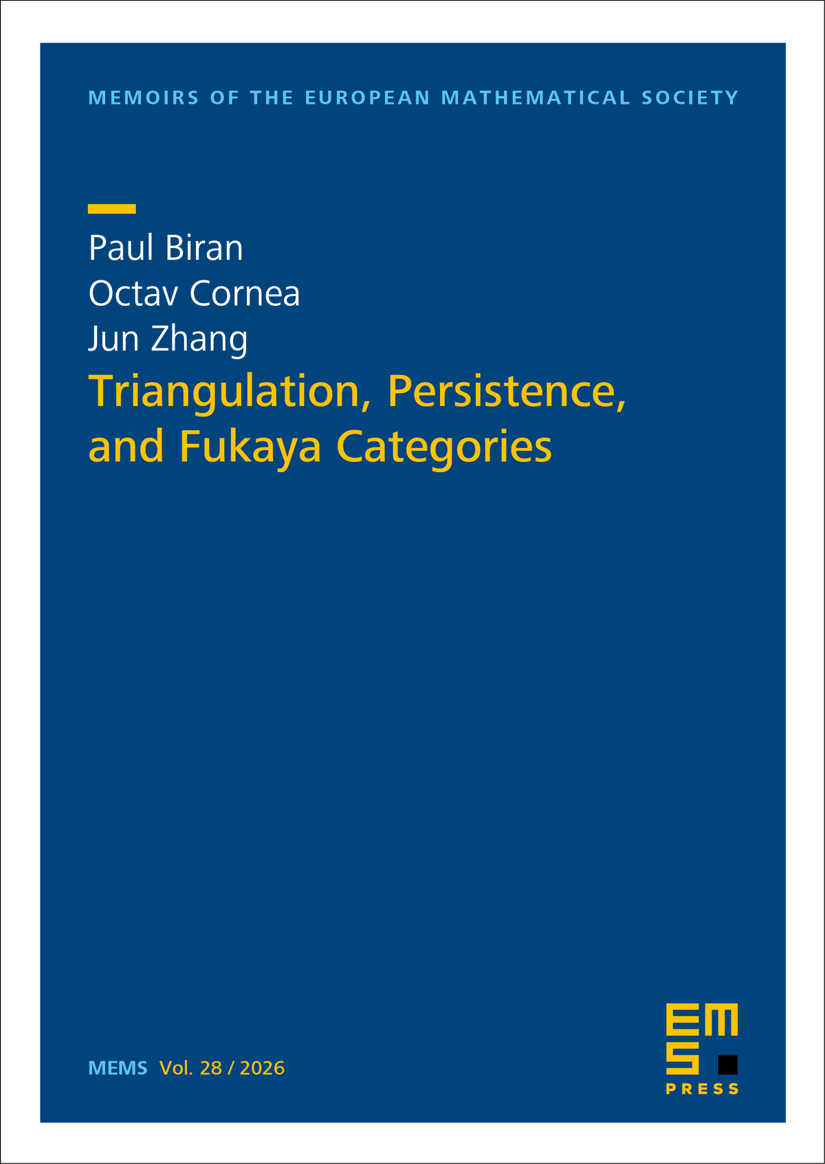 Triangulation, Persistence, and Fukaya Categories cover