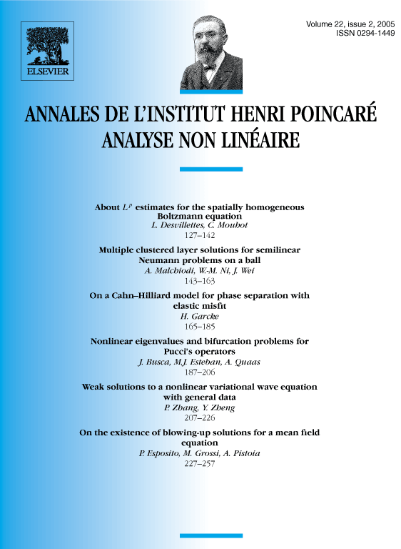 Ann. Inst. H. Poincaré C Anal. Non Linéaire cover