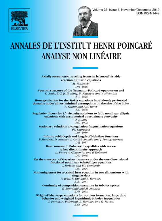 Ann. Inst. H. Poincaré C Anal. Non Linéaire cover