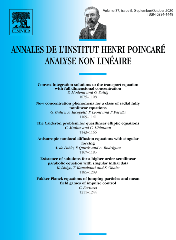 Ann. Inst. H. Poincaré C Anal. Non Linéaire cover