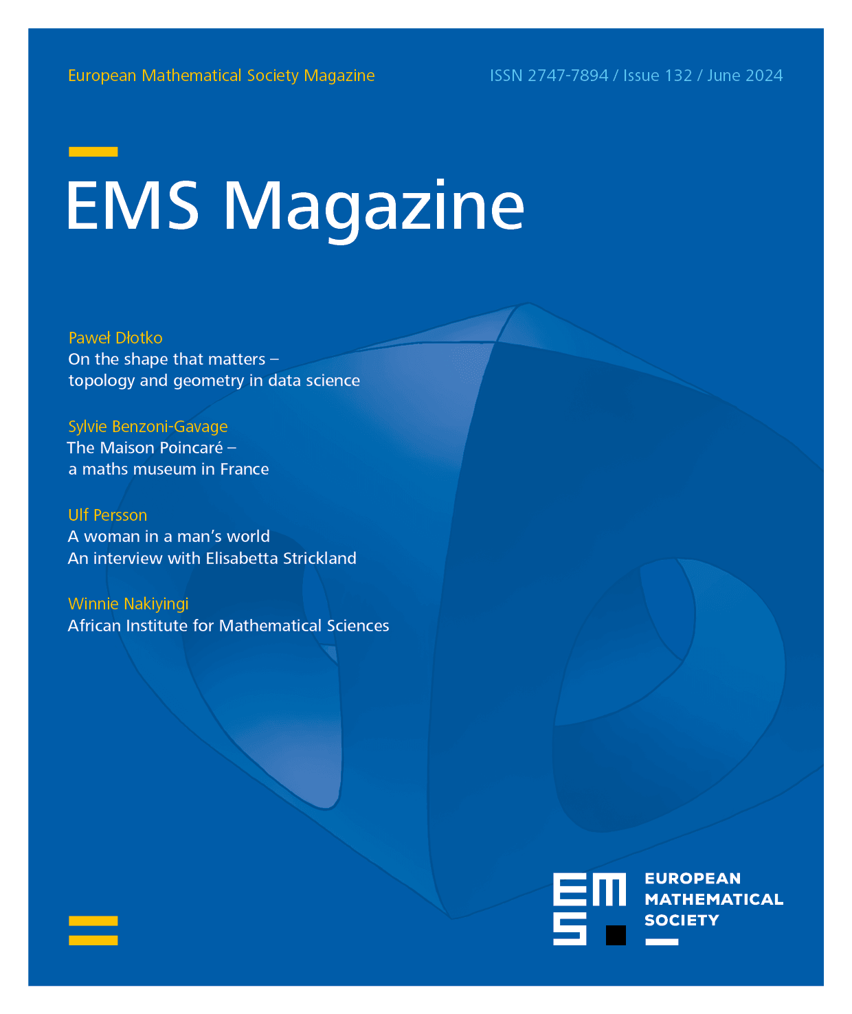 Eur. Math. Soc. Mag. cover