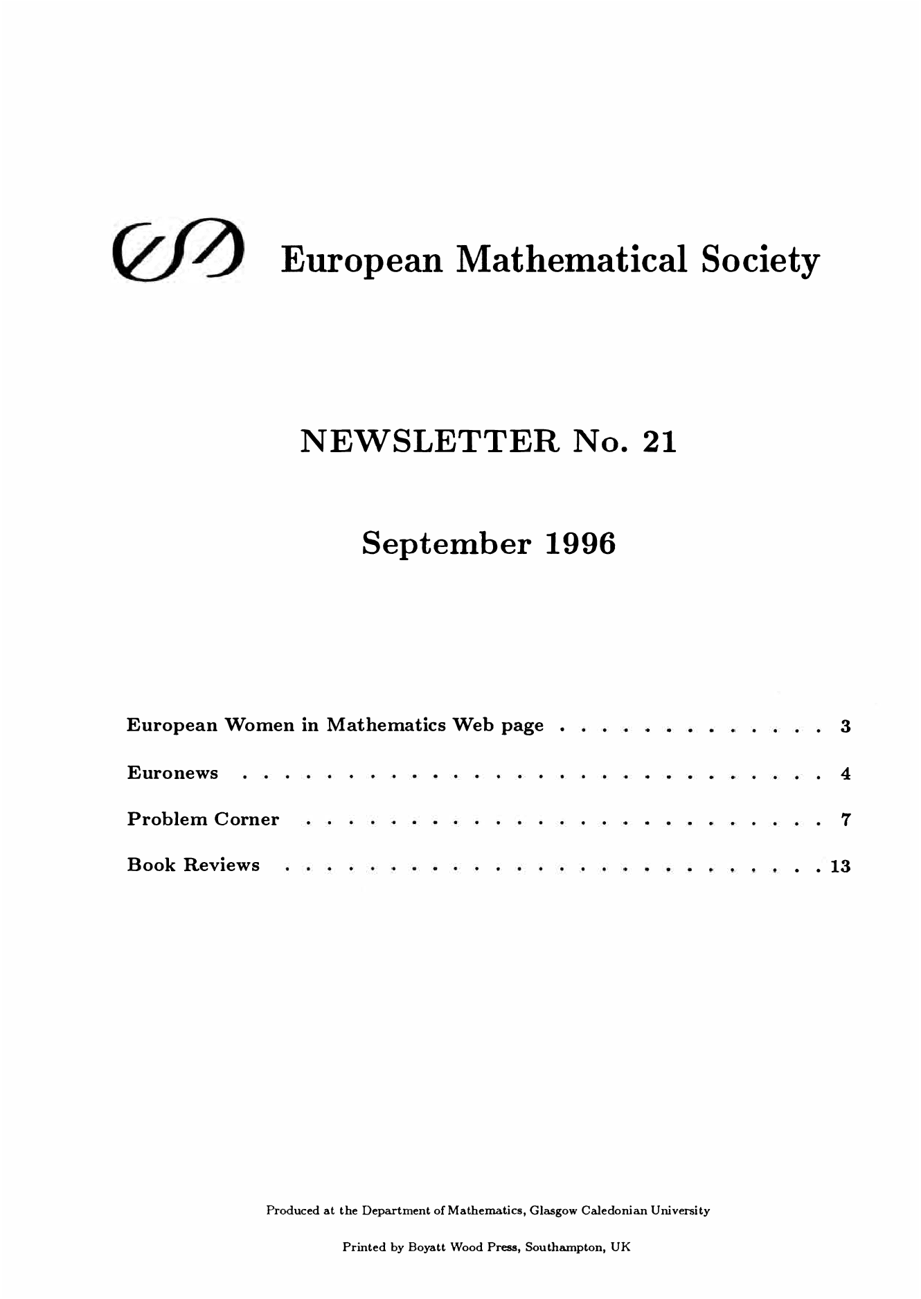 Eur. Math. Soc. Mag. cover