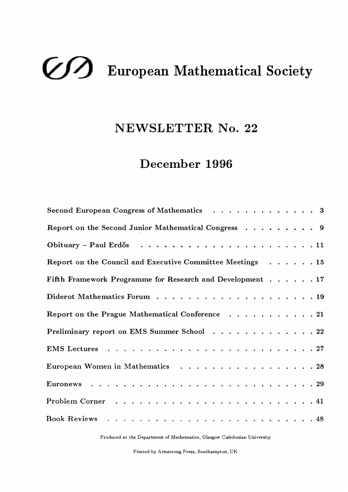 Eur. Math. Soc. Mag. cover