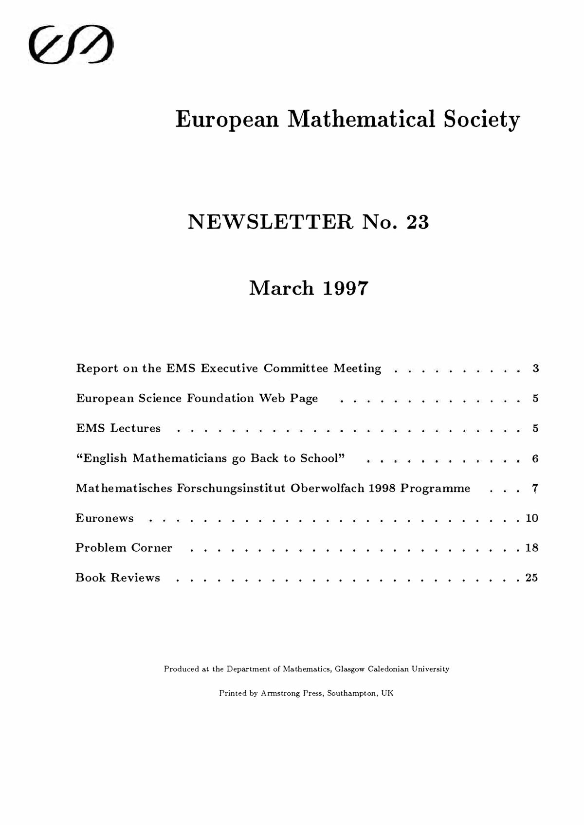 Eur. Math. Soc. Mag. cover