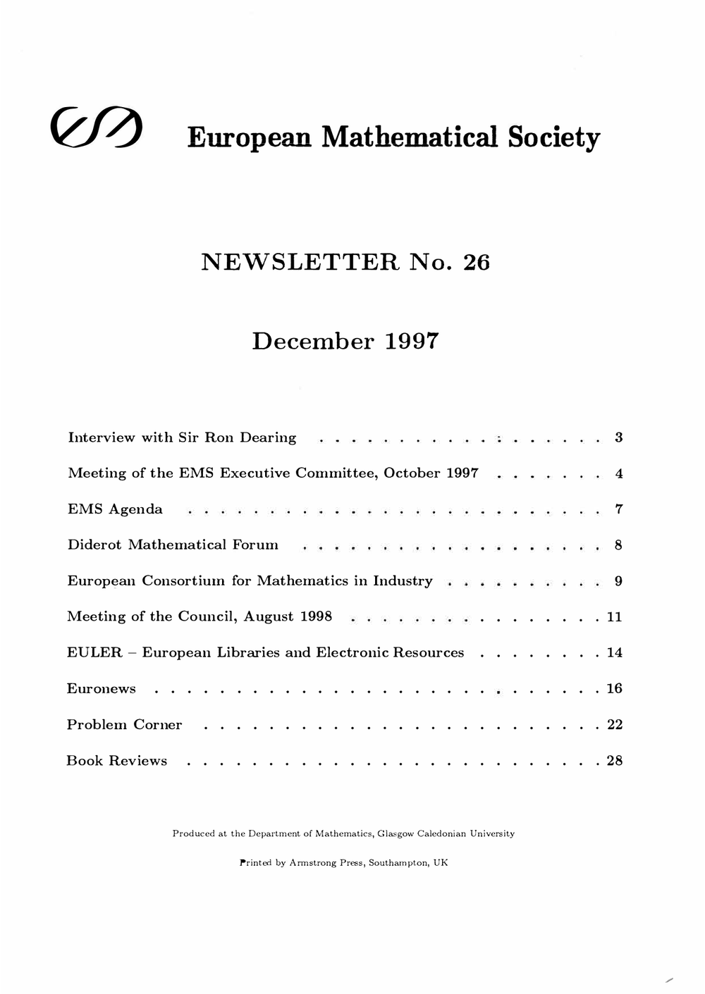 Eur. Math. Soc. Mag. cover