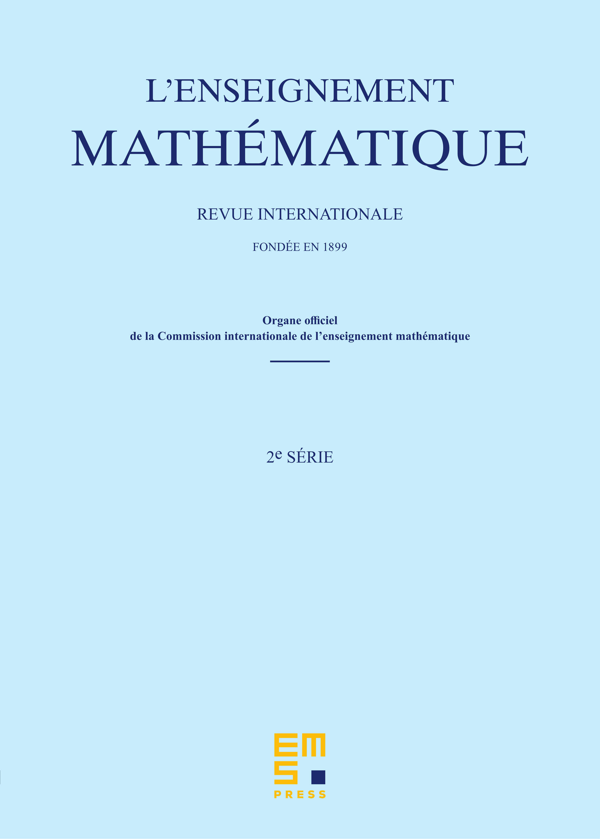 L’Enseignement Mathématique | EMS Press