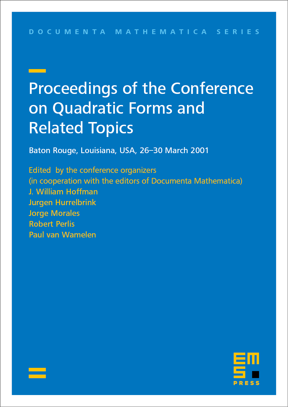 Proceedings of the Conference on Quadratic Forms and Related Topics cover