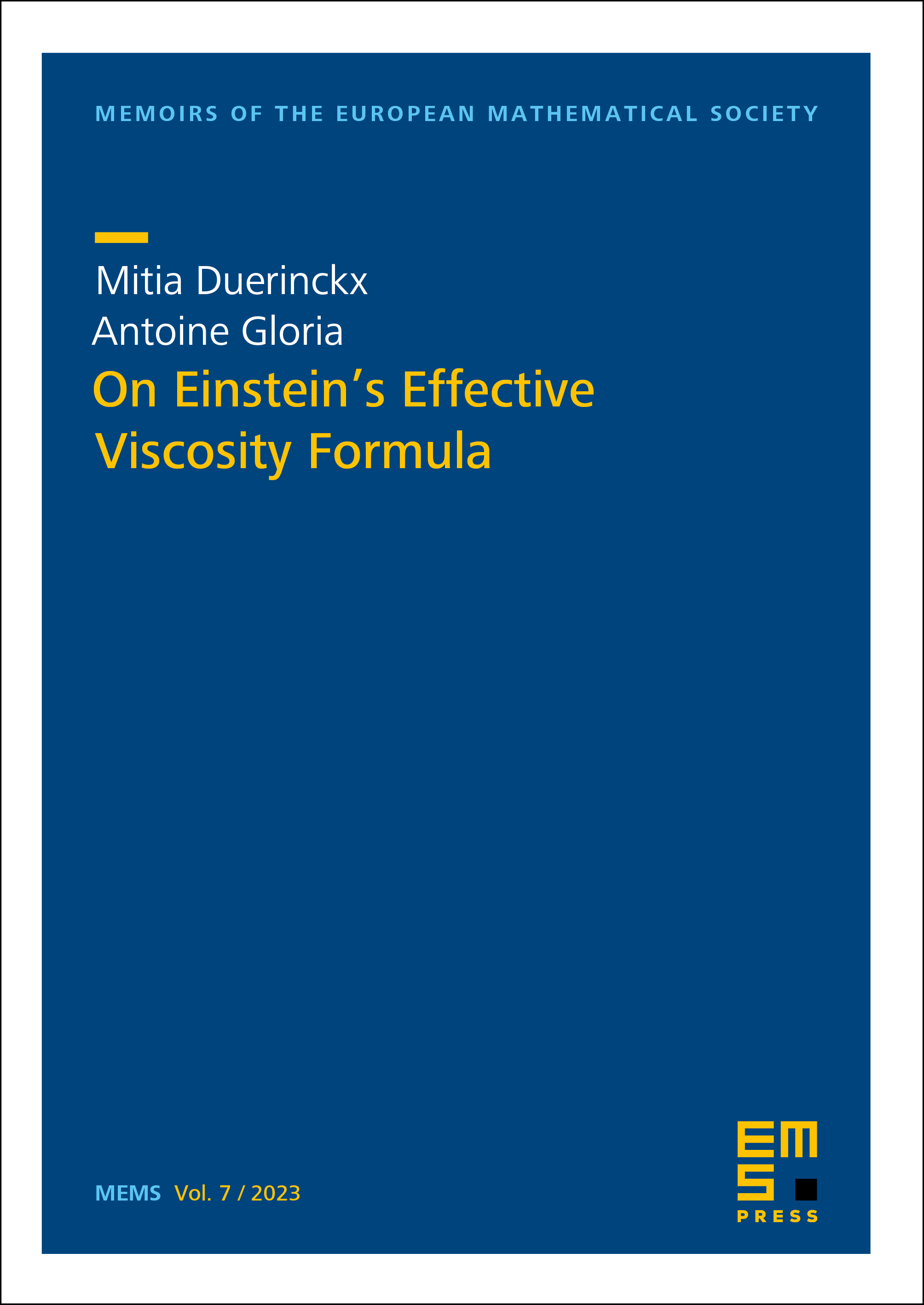 On Einstein's Effective Viscosity Formula cover