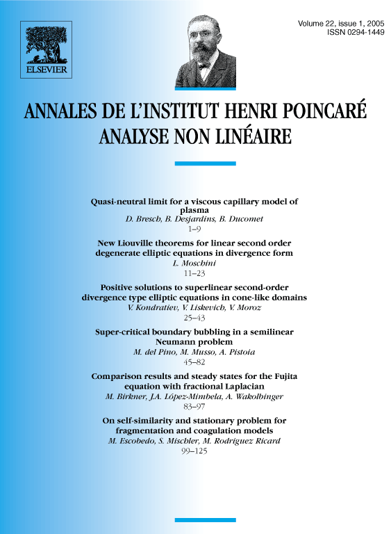 Ann. Inst. H. Poincaré C Anal. Non Linéaire cover