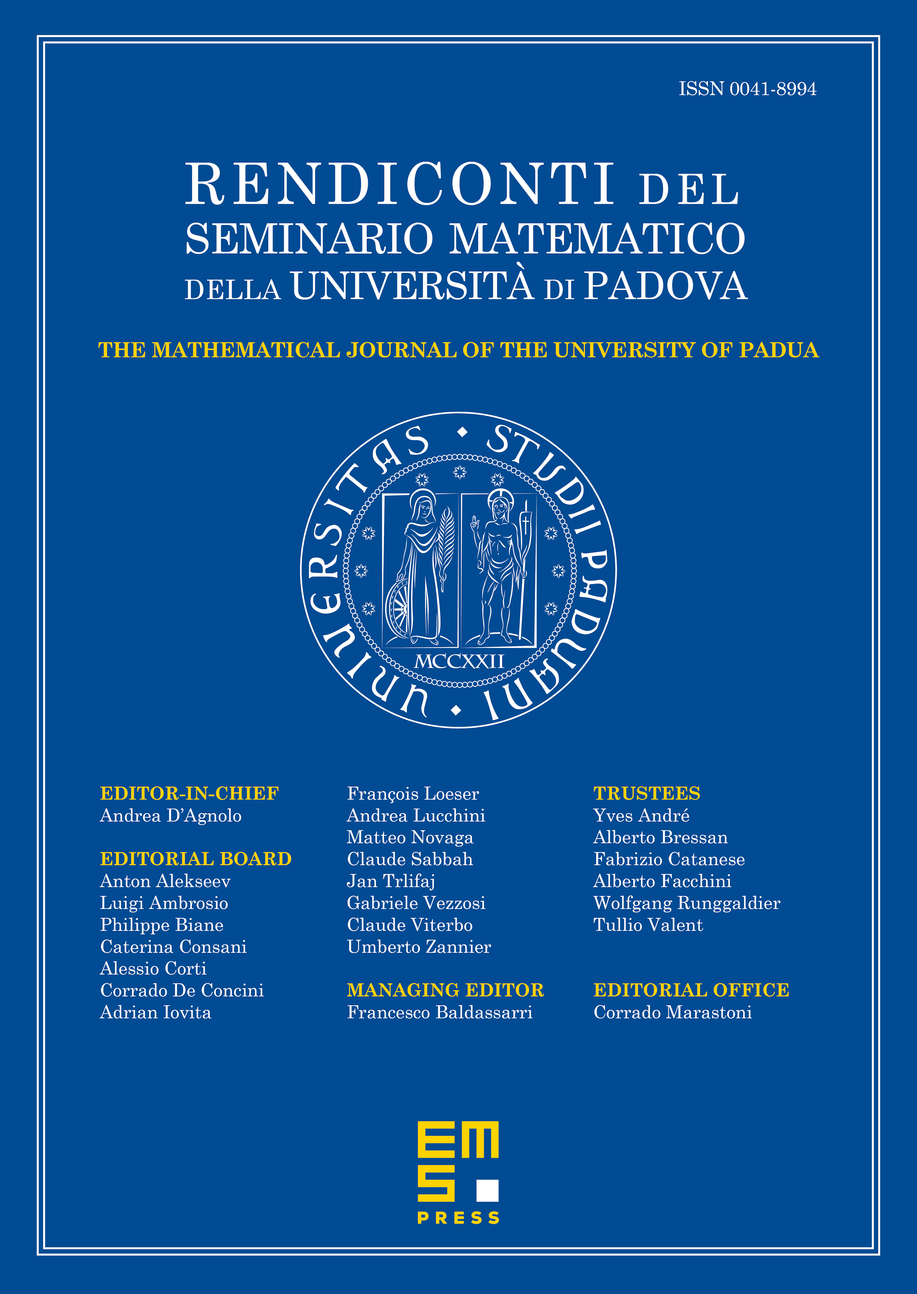 Rendiconti del Seminario Matematico della Università di Padova cover
