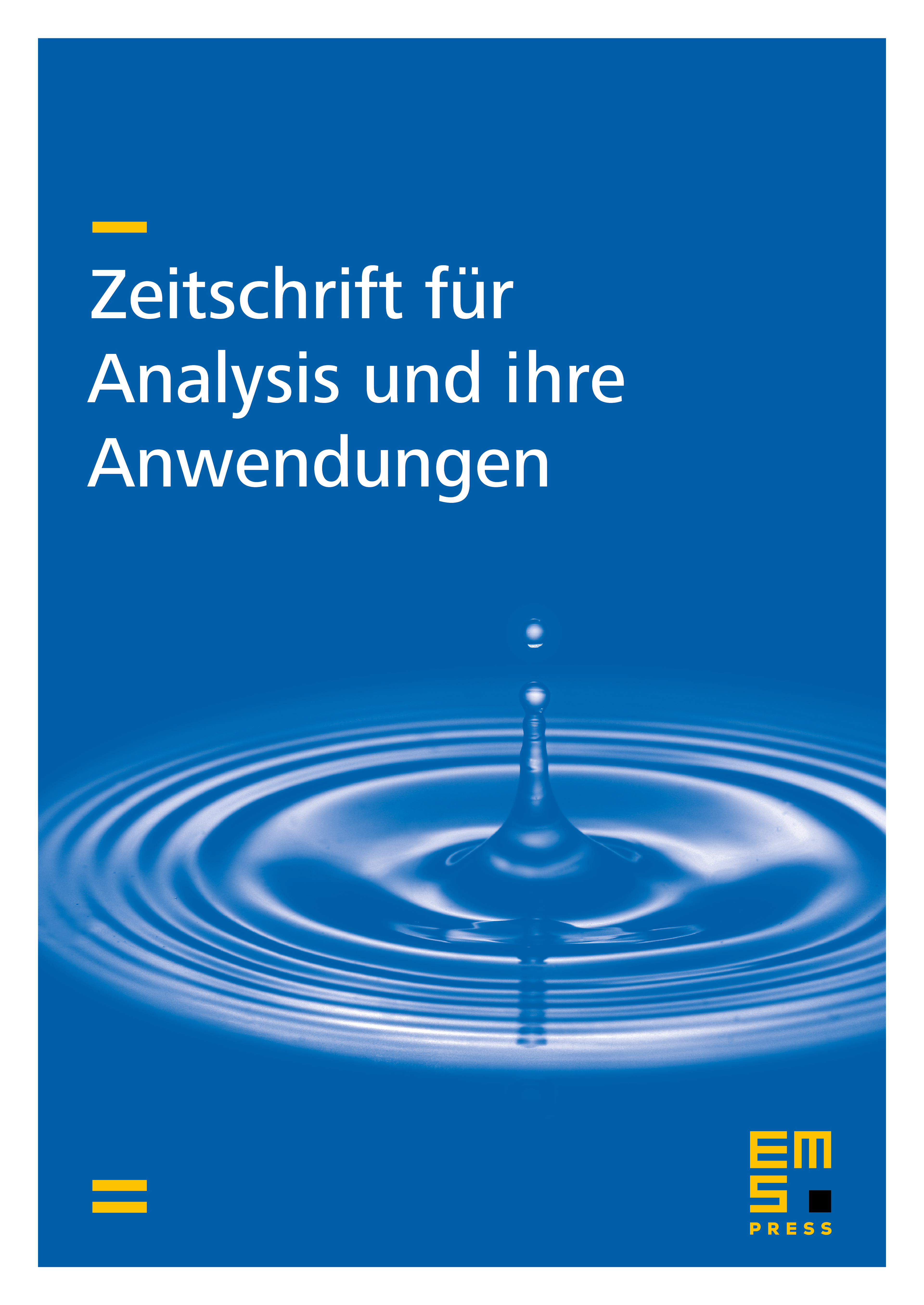 Zeitschrift für Analysis und ihre Anwendungen cover